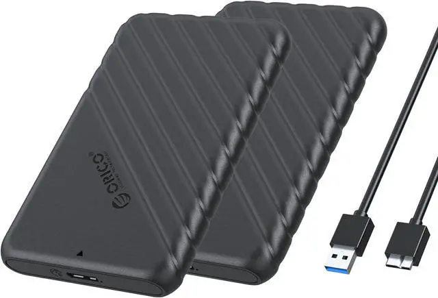 Main image of ORICO 2 Packs 2.5 inch External Hard Drive Enclosure USB3.0 to SATAIII 5Gbps HDD SSD Storage Case for 7mm 9.5mm SATA HDD SSD Max 6TB Support UASP protocols and TRIM