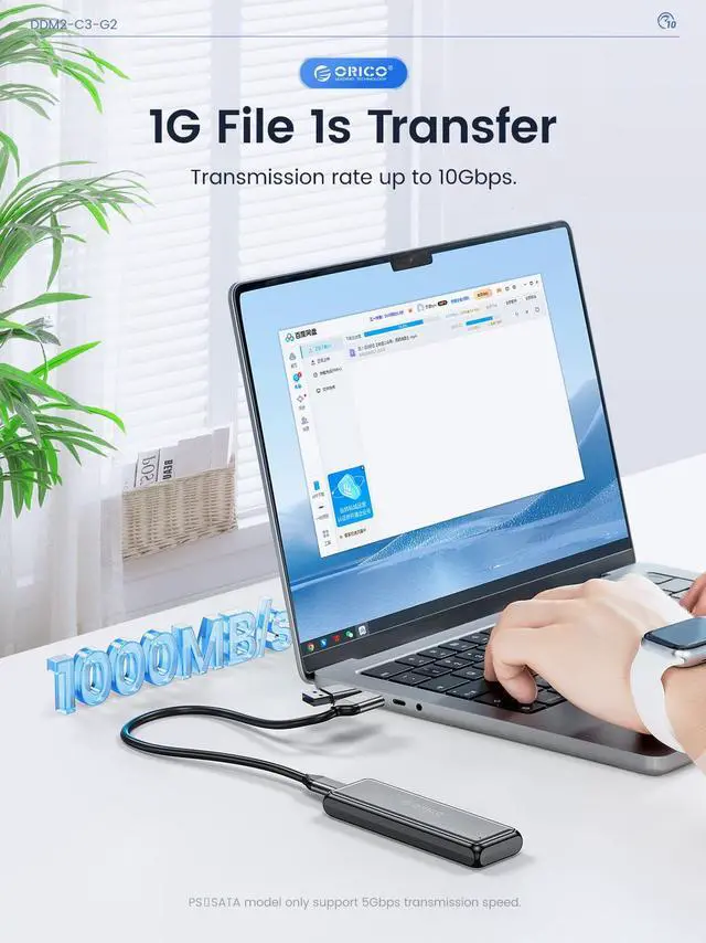 Alt view image 4 of 7 - ORICO M.2 NVMe SSD Enclosure , Tool-Free 10Gbps USB C Adapter, USB 3.2 M.2 NVMe Reader, External SSD Case Thunderbolt 3 Compatible, Supports 4TB 2230/2242 /2260/2280 PCIe M-Key SSDs