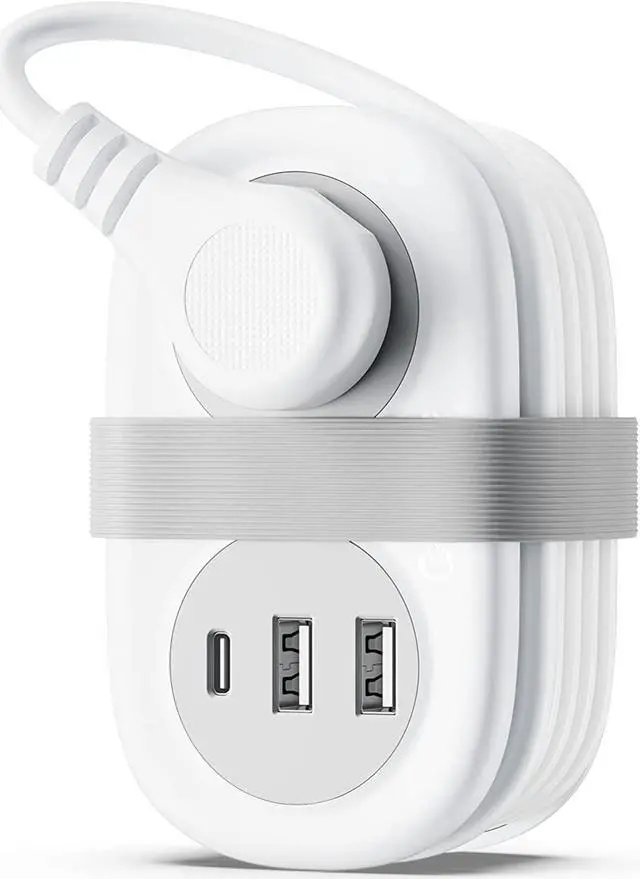 Main image of ORICO Travel Power Strip with USB Ports, 3.7FT Portable Power Strip Flat Plug, Flat Plug Extension Cord with 2 AC Outlets 3 USB Ports (1 USB C), Multi Plug Extension Cord for Cruise, Office, Hotels