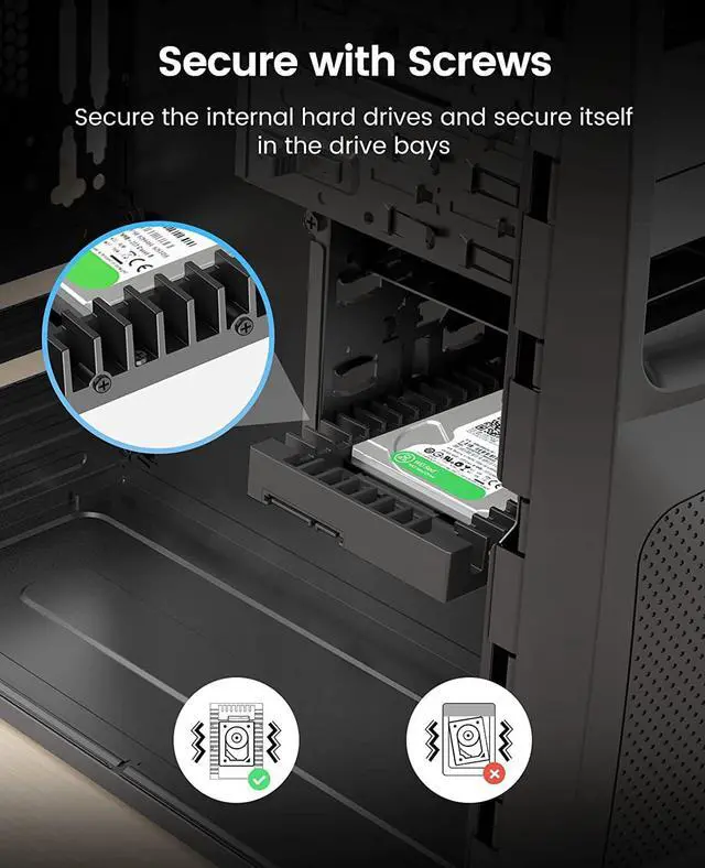 Alt view image 5 of 7 - ORICO 2.5 SSD SATA to 3.5 Hard Drive Adapter Internal Drive Bay Converter Mounting Bracket Caddy Tray for 7 / 9.5 / 12.5mm 2.5 inch HDD / SSD with SATA III Interface(5 Packs)