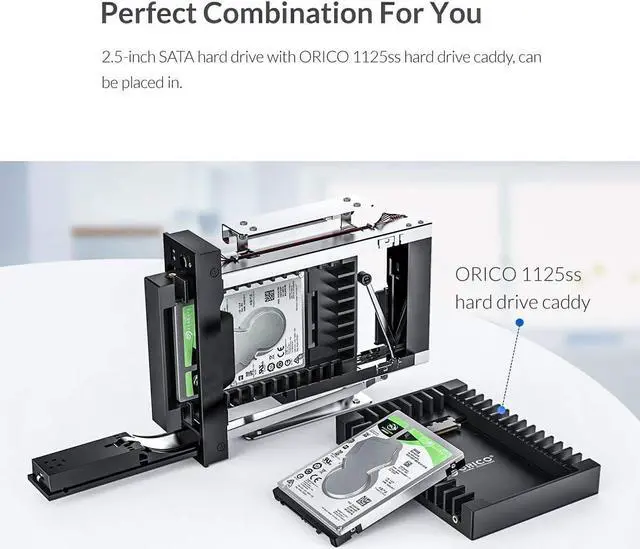 Alt view image 4 of 7 - ORICO 3.5 inch HDD Frame Mobile Rack Internal HDD Case CD-ROM Space 3.5 inch Internal SATA Hard Drive SSD Adapter (1106SS-V1)