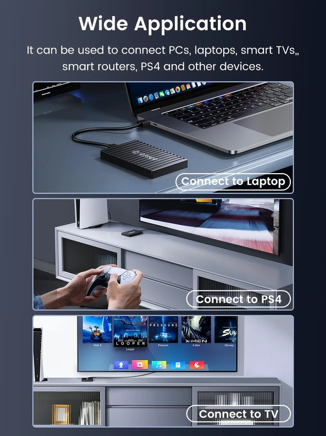 Alt view image 3 of 7 - ORICO 2.5 inch Hard Drive Enclosure, USB C to SATAIII 5Gbps Tool-Free External Hard Drive Enclosure for 7mm/9.5mm 2.5" SSD HDD Support UASP and TRIM Protocols