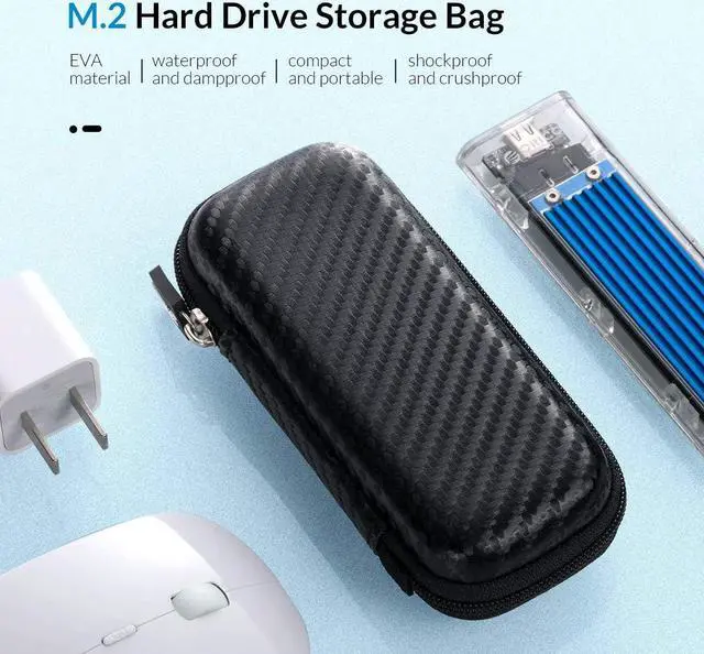 Alt view image 6 of 7 - ORICO Portable Solid State Drive Case for M.2 NVMe/SATA SSD Enclosure, Shockproof EVA Carrying Case for SD Memory Cards, Charger, Data Cable,Earphone and More-M2PH01