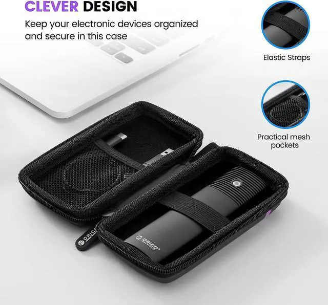 Alt view image 5 of 7 - ORICO Portable Solid State Drive Case for M.2 NVMe/SATA SSD Enclosure, Electronic Organizer, Carrying Case, M.2 SSD Protector Storage Holder for USB Cable, SD TF Card, Flash Drive