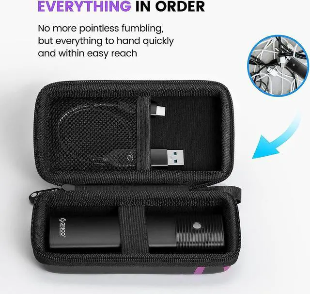 Alt view image 3 of 7 - ORICO Portable Solid State Drive Case for M.2 NVMe/SATA SSD Enclosure, Electronic Organizer, Carrying Case, M.2 SSD Protector Storage Holder for USB Cable, SD TF Card, Flash Drive