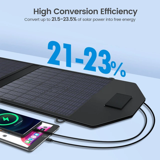 Alt view image 7 of 7 - ORICO 60W Portable Solar Panel for Power Station, Foldable Solar Charger Waterproof IP67 for Outdoor Camping,RV,off Grid System