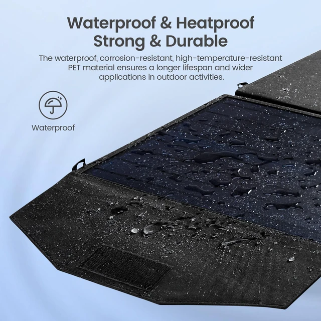 Alt view image 3 of 7 - ORICO 60W Portable Solar Panel for Power Station, Foldable Solar Charger Waterproof IP67 for Outdoor Camping,RV,off Grid System
