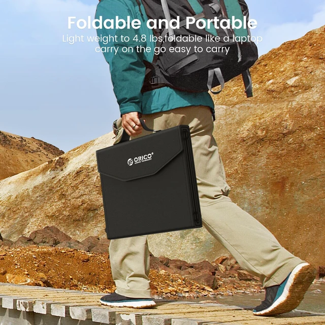 Alt view image 4 of 7 - ORICO 60W Portable Solar Panel for Power Station, Foldable Solar Charger Waterproof IP67 for Outdoor Camping,RV,off Grid System