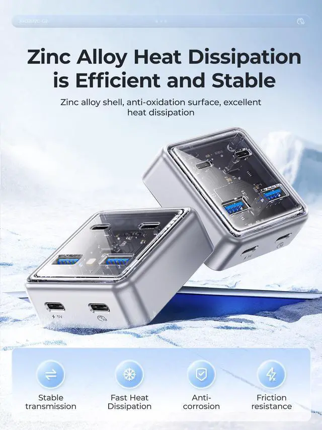 Alt view image 4 of 7 - ORICO USB 3.2 Hub [10Gbps], 4 Port USB Hub With 2 USB A Port and 2 USB C Port,  3.28Ft C to C Cable  USB 3.2 USB Splitter for iMac, All MacBooks, Mac Mini