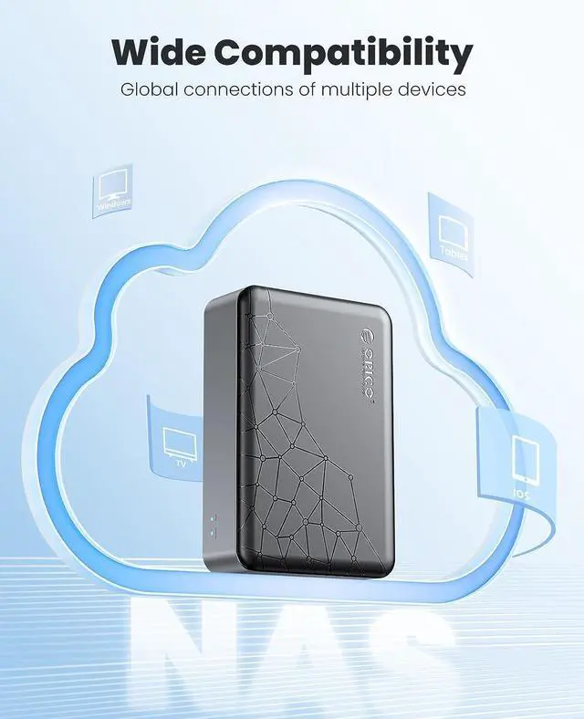 Alt view image 4 of 7 - ORICO Networkable Hard Drive Enclosure for 3.5" SATA HDD, Family Storage Space and Private Cloud, APP-Connect & VPN Global Access, Smart Backup, Magnetic Lid Connection, CD3510(diskless)