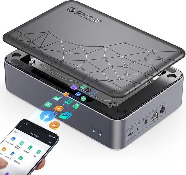 Main image of ORICO Networkable Hard Drive Enclosure for 3.5" SATA HDD, Family Storage Space and Private Cloud, APP-Connect & VPN Global Access, Smart Backup, Magnetic Lid Connection, CD3510(diskless)