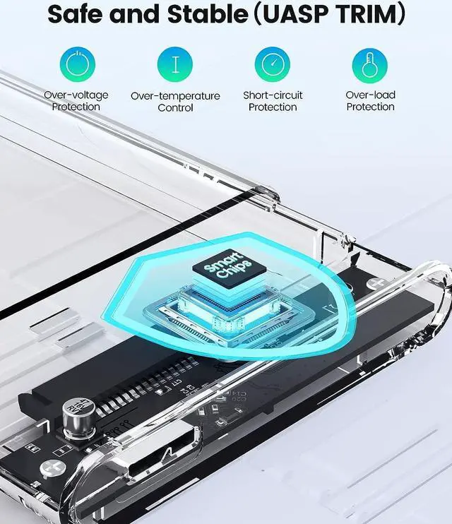 Alt view image 3 of 7 - ORICO 2.5 USB 3.0 SATA HDD Box HDD Hard Disk Drive External HDD Enclosure Transparent Case Tool Free (2139U3)