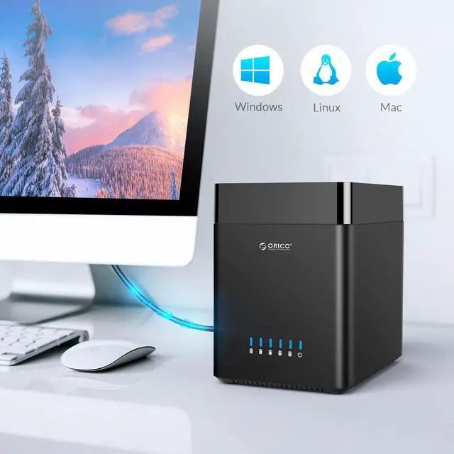 Alt view image 3 of 6 - ORICO 5 Bay Hard Drive Enclosure USB 3.0 to SATA 3.5 inch Enclosure Magnetic Tool-Free External HDD SSD Enclosure Storage Case for Data Backup Support Up to 90TB 5x18TB
