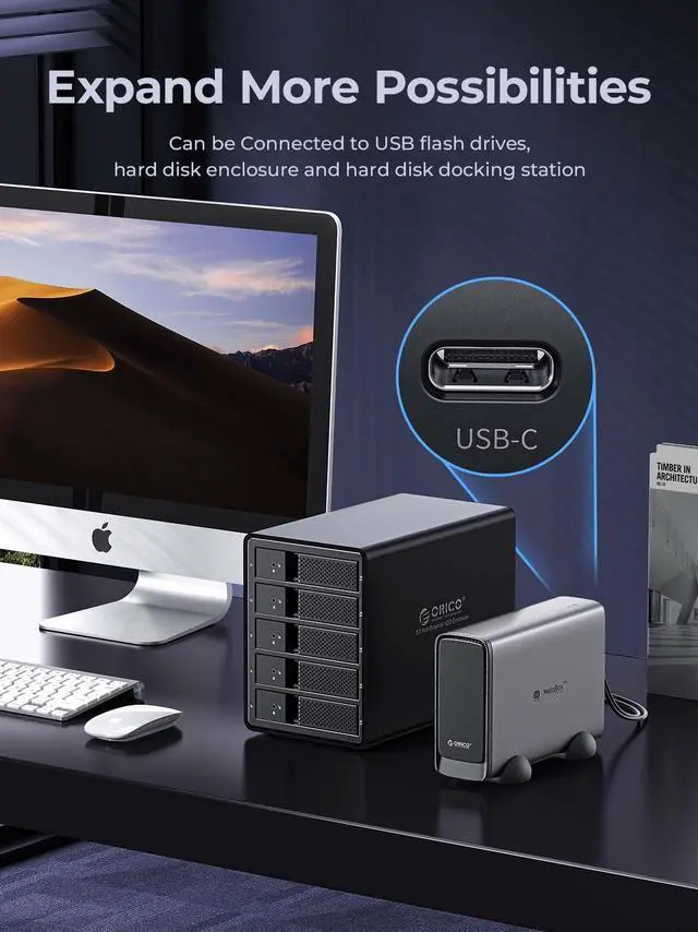 Alt view image 6 of 7 - ORICO MetaCube Pro 2.5'' 3.5" Enterprise Storage NAS with Multi-account Usage Double Encryption Data Sharing for 7x24 Hours Work High-Speed Gigabit Ethernet(CD3520)-Diskless