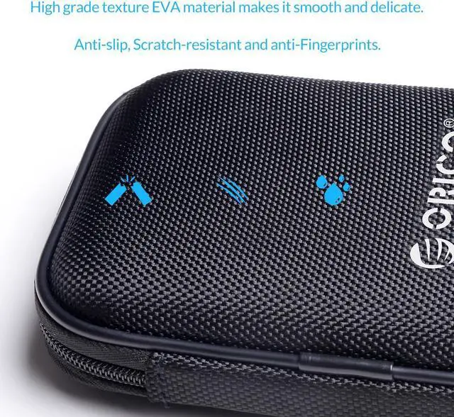 Alt view image 4 of 7 - 2 Pack ORICO 2.5 inch Portable External Hard Drive Protection Bag Dual Buffer Layer HDD Protector Case - Black(PHD-25) Black 2 Pack