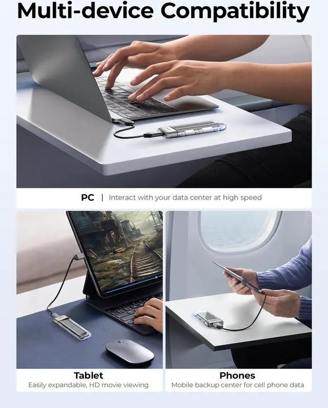 Alt view image 5 of 7 - ORICO M.2 NVMe SSD Enclosure, Tool-Free USB 3.2 Type-C 10Gbps to M.2 SSD Enclosure for NVMe M.2(M-Key/B+M-Key) SSD Support 2230/2242/2260/2280, Up to 4TB