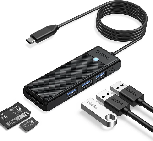 Main image of ORICO USB 3.0 Hub USB Adapter Port Extender SD/TF Card Reader PD100w Charging Port Compatible With PC Laptop 5Gbps hub USB C 180cm