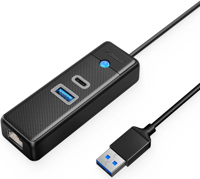 Main image of ORICO Ethernet Adapter USB to 2500Mbps Network Adapter RJ45 2.5G Wired LAN Adapter 1 USB-A+ 1 USB-C 5Gbps + RJ45 2.5G , 3 port USB hubfor Laptop PC ,180cm