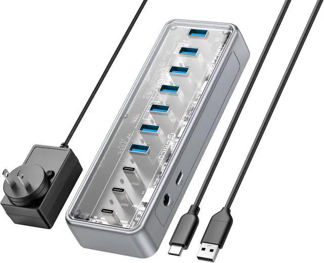 Main image of ORICO Metallic Powered USB HUB USB3.1 5Gbps High Speed Transmission 7 USB3.0 Ports 3 USB C Expansion Ports For All Macbook Mac Mini