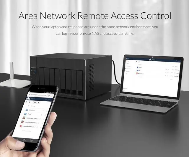 Alt view image 4 of 7 - ORICO  8 Bay Network Attached Storage 2.5" 3.5" Hard Drive Enclosure with RAID Gen7 SATA to USB3.0 HDD Case [OS Series NAS] Diskless
