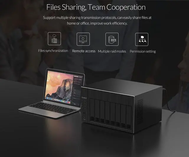 Alt view image 5 of 7 - ORICO  8 Bay Network Attached Storage 2.5" 3.5" Hard Drive Enclosure with RAID Gen7 SATA to USB3.0 HDD Case [OS Series NAS] Diskless