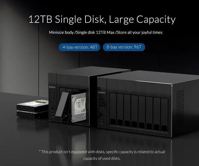 Alt view image 2 of 7 - ORICO  8 Bay Network Attached Storage 2.5" 3.5" Hard Drive Enclosure with RAID Gen7 SATA to USB3.0 HDD Case [OS Series NAS] Diskless