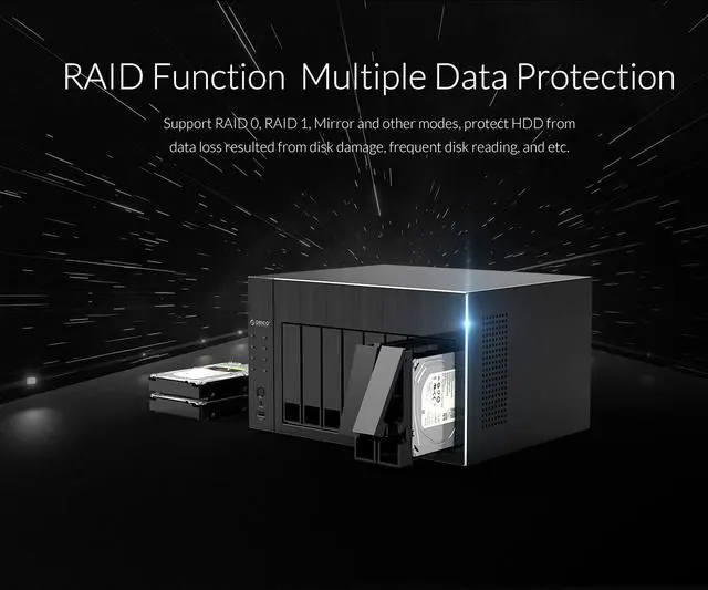 Alt view image 3 of 7 - ORICO  8 Bay Network Attached Storage 2.5" 3.5" Hard Drive Enclosure with RAID Gen7 SATA to USB3.0 HDD Case [OS Series NAS] Diskless