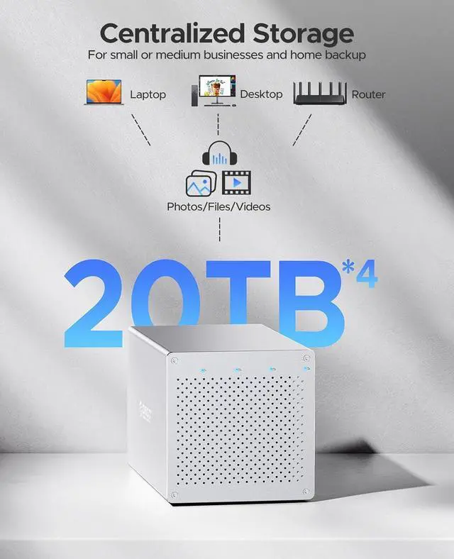 Alt view image 2 of 7 - ORICO Aluminium 4 Bay 3.5 inch USB 3.0 SATA HDD Enclosure External Hard Drive Enclosure Case
USB 3.0 & SATA Support SATA 3 6.0Gbps HDD transfer speed (Without Raid)