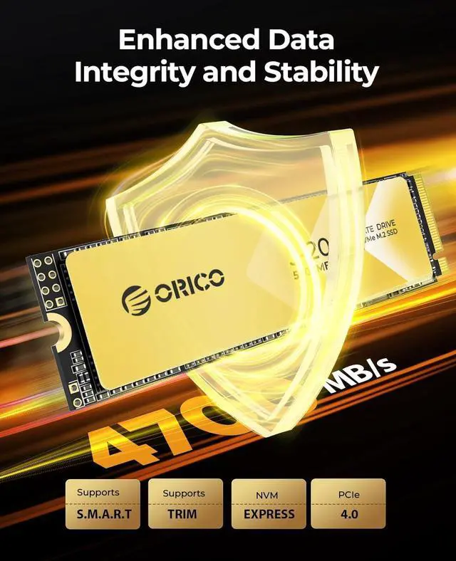 Alt view image 5 of 7 - ORICO 512B DIY Portable SSD - Up to 3200MB/s - USB-C, J20 512GB Gen 4.0 SSD with 40Gbps M.2 NVMe Enclousre, Compatible with Thunderbolt4/USB4 M.2 NVMe 40Gbps + 512GB SSD