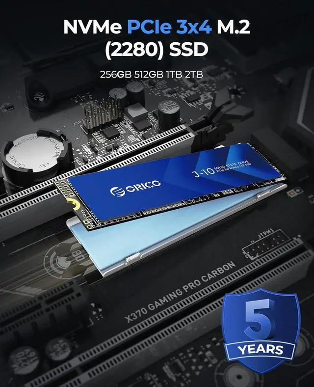 Alt view image 6 of 7 - ORICO 1TB DIY Portable SSD - Up to 1000MB/s - USB-C, J10 256GB Gen 3x4 SSD with 10Gbps USB 3.2 Type-C to M.2 SSD Enclosure for NVMe M.2(M-Key/B+M-Key) SSD-TXM2M