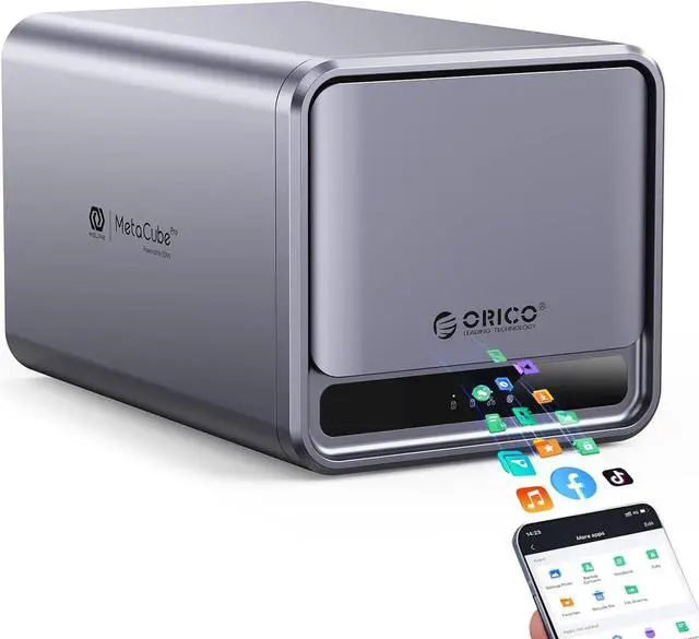 Main image of ORICO NAS Metabox Private Cloud 2 Bay NAS Storage Networkable Enclosure Support RAID Mode Gigabit Speed with Automatic Backup Remote Access & Share Support Samba & DLNA Protocol Diskless (TS200)