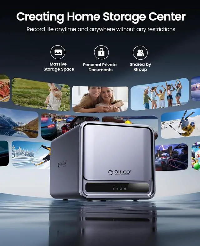 Alt view image 5 of 7 - ORICO NAS Metabox Private Cloud 2 Bay NAS Storage Networkable Enclosure Support RAID Mode Gigabit Speed with Automatic Backup Remote Access & Share Support Samba & DLNA Protocol Diskless (TS200)