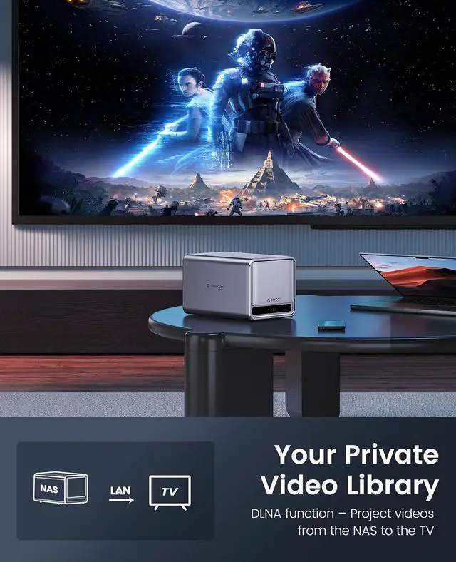Alt view image 3 of 7 - ORICO NAS Metabox Private Cloud 2 Bay NAS Storage Networkable Enclosure Support RAID Mode Gigabit Speed with Automatic Backup Remote Access & Share Support Samba & DLNA Protocol Diskless (TS200)