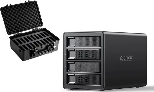 Main image of ORICO 4 Bay 3.5 inch HDD Docking Station 64TB USB 3.0 to SATA External Hard Drive Enclosure (Without Raid), With 20 Bay 3.5 inch Hard Drive Box Multi-Protection Case 15.7 x 14.1 x 5.1 Inch Waterproof
