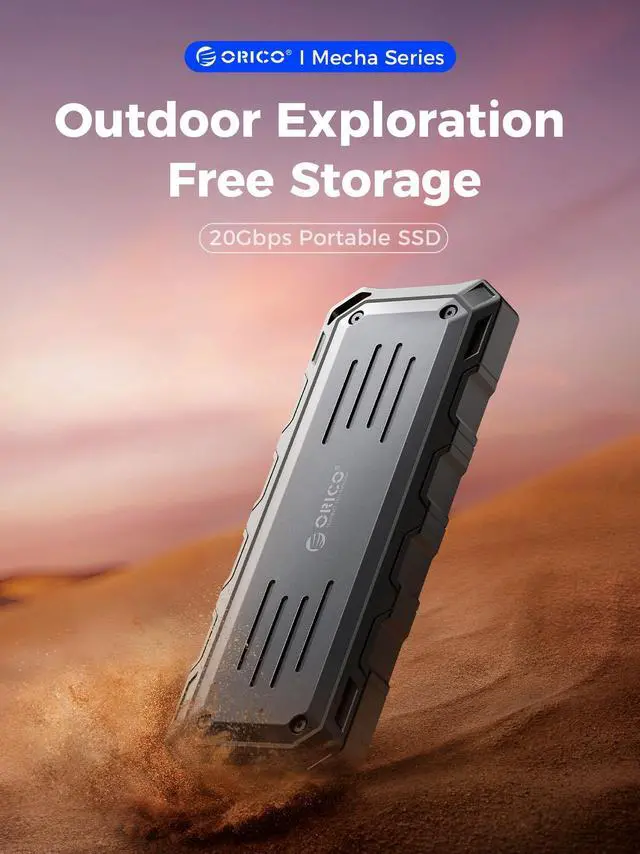 Alt view image 2 of 7 - ORICO Mecha Series Portable SSD 2000MB/s Solid State Drive 512GB 2-in-1 Data Cable Waterproo