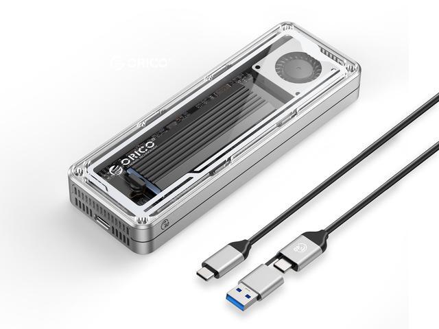 thumbnail image 2 of ORICO NVMe SSD Enclosure 40Gbps M.2 To USB-C Adapter For NVMe M-Key 4TB SSD 2280, Aluminum M2 External SSD Case, Compatible With Thunderbolt 3/4 USB3. 2/3.1/3.0/Type C -M234-Silver 2 of 12
