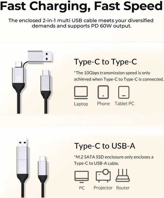 Alt view image 5 of 7 - ORICO 2 Bay External Hard Drive Enclosure Type-C 5Gbps Hard Drive Docking Station for 2.5/3.5" HDD SSD Support 44TB Storage expansion with Built-in Cooling Fan For Personal Users(9728)