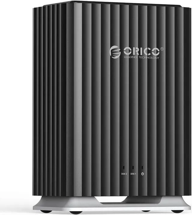 Main image of ORICO 2 Bay External Hard Drive Enclosure Type-C 5Gbps Hard Drive Docking Station for 2.5/3.5" HDD SSD Support 44TB Storage expansion with Built-in Cooling Fan For Personal Users(9728)