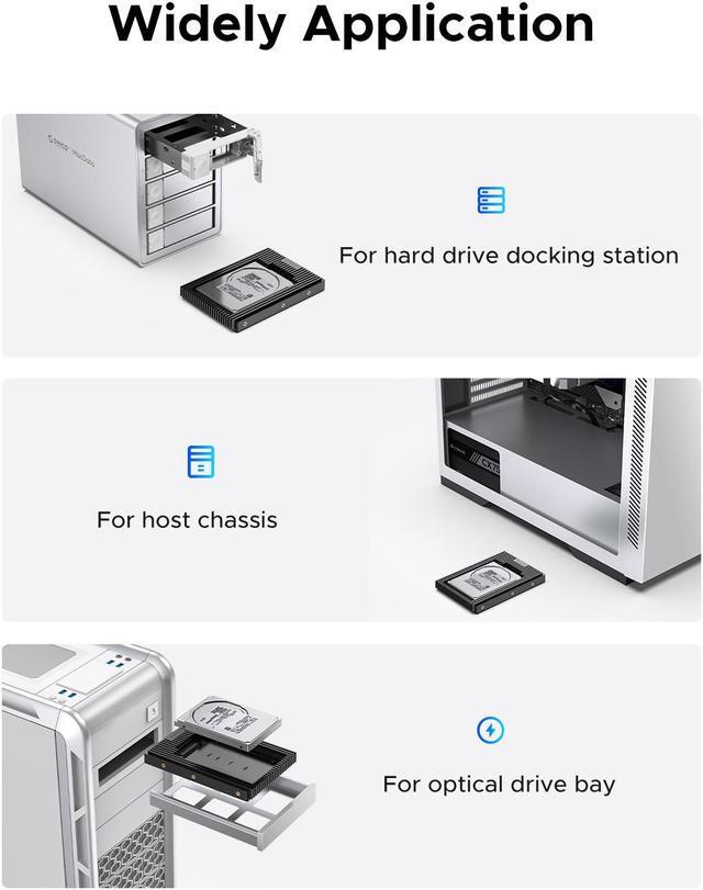 Alt view image 4 of 7 - ORICO NEW 2.5 SSD SATA to 3.5 Hard Drive Adapter Internal Drive Bay Converter Mounting Bracket Caddy Tray for 7 / 9.5 / 12.5mm 2.5 inch HDD / SSD with SATA III Interface(D2SS-6G)