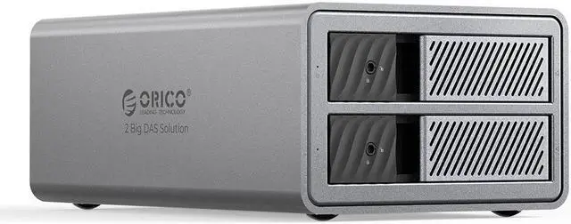 Main image of ORICO 2 Bay 3.5" Hard Drive Enclosure USB3.0 5Gbps DAS PRO with RAID 150W Power Build-in Cooling Fan for Business User Aluminum  (9828RU3)