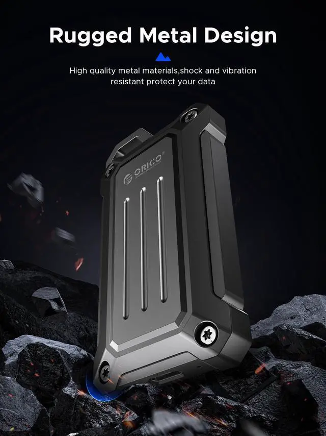 Alt view image 5 of 7 - ORICO 1TB Mini Portable External SSD 20Gbps,up to 2000MB/s,USB3.2 Gen2 Type- C Portable Solid State Drive for Outdoor,with 2-in-1 Cable