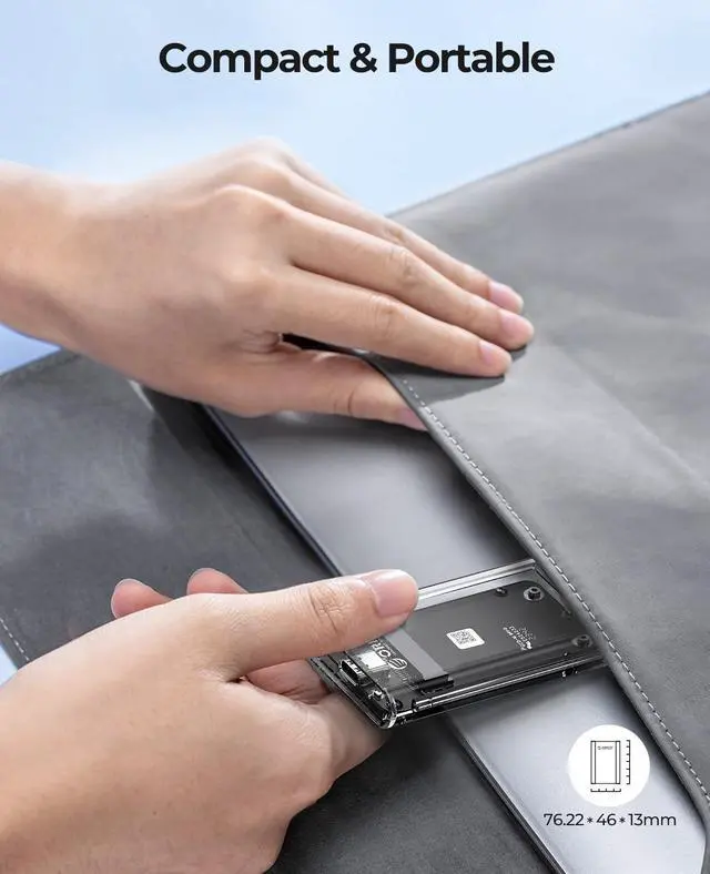 Alt view image 6 of 7 - ORICO 5Gbps mSATA Enclosure USB 3.0 mSATA SSD Enclosure Case Max 2TB- Tool-Free Transparent External USB3.0 to Mini SATA SSD Adapter with C to C Cable