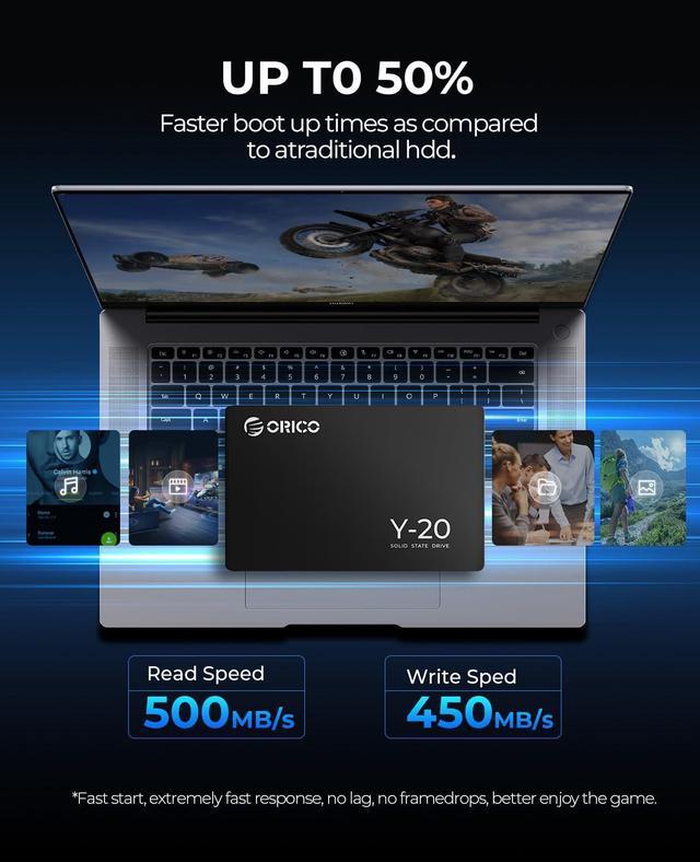 Alt view image 2 of 6 - ORICO 1TB SSD SATA III 6Gbps 2.5" NAND Internal Solid State Drive Data Storage for PC laptop Desktop