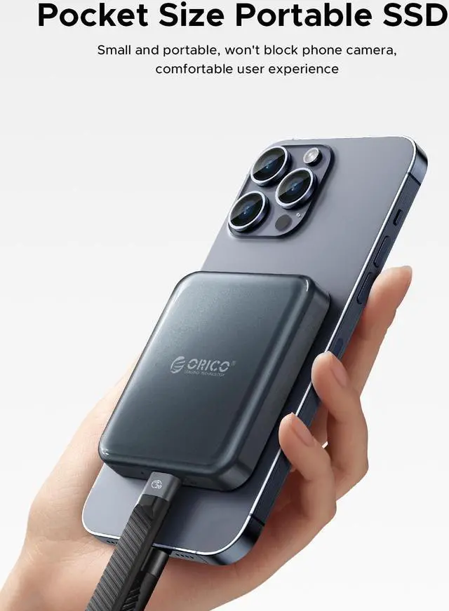 Alt view image 4 of 7 - ORICO Magnetic Mini Portable SSD up to 2000MB/s USB-C for iPhone 15 Pro/Max ProRes (A20PLUS)