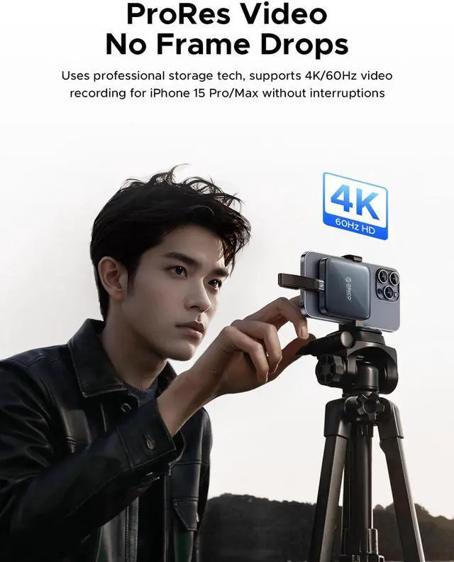 Alt view image 2 of 7 - ORICO Magnetic Mini Portable SSD up to 2000MB/s USB-C for iPhone 15 Pro/Max ProRes (A20PLUS)