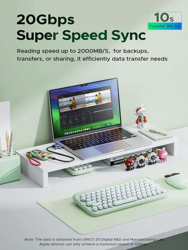 Alt view image 4 of 7 - ORICO Vivid 20Gbps Portable SSD Type C 2000MB/s Colorful Graffiti External Solid State Drive (W20)