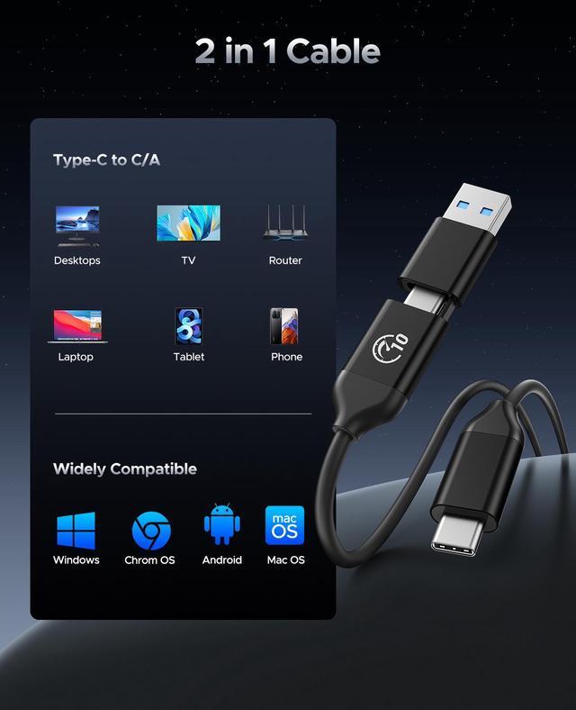 Alt view image 6 of 7 - ORICO 512GB External SSD 10Gbps Solid State Drive Type-C Portable SSD Reading Speed Up to 1000MB/S