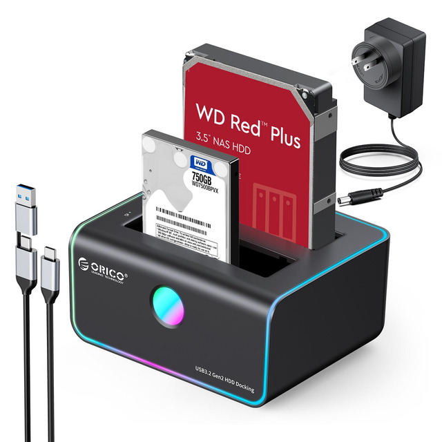 thumbnail image 2 of ORICO 5-Bay External Hard Drive Docking Station – With Duplicator – Supports 2.5/3.5 2 of 6