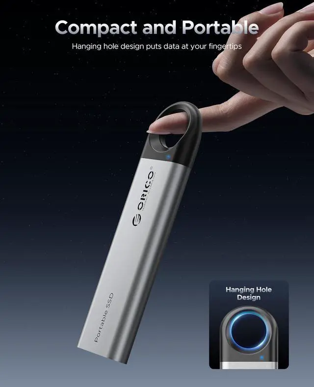 Alt view image 2 of 7 - ORICO 2TB External SSD 10Gbps Solid State Drive Type-C Portable SSD Reading Speed Up to 1000MB/S