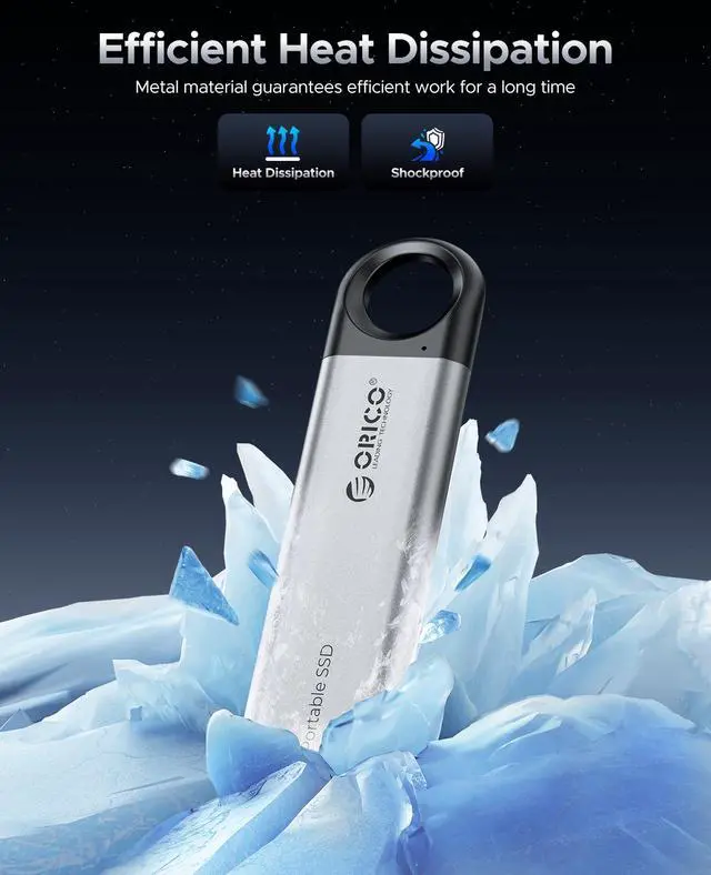 Alt view image 5 of 7 - ORICO 2TB External SSD 10Gbps Solid State Drive Type-C Portable SSD Reading Speed Up to 1000MB/S